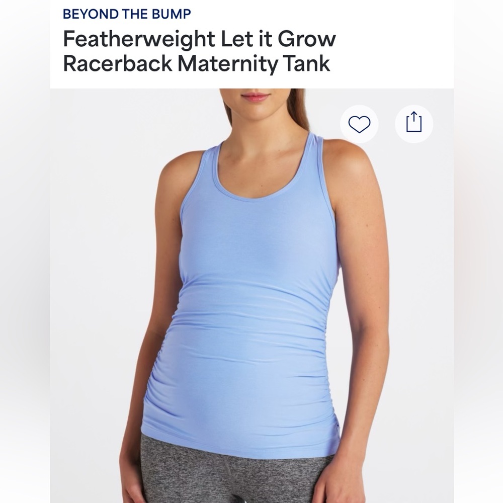 Beyond the Bump Soft Blue Racerback Maternity Tank